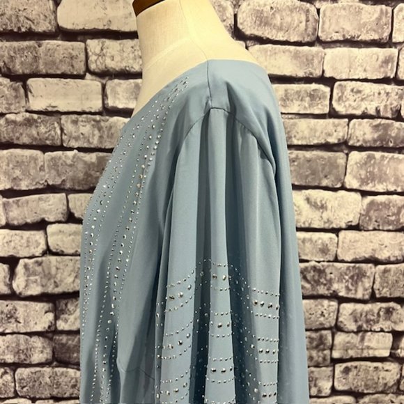 Alfani NWT Blue Studded Fully Lined Blouse Size 24W - Picture 5 of 10